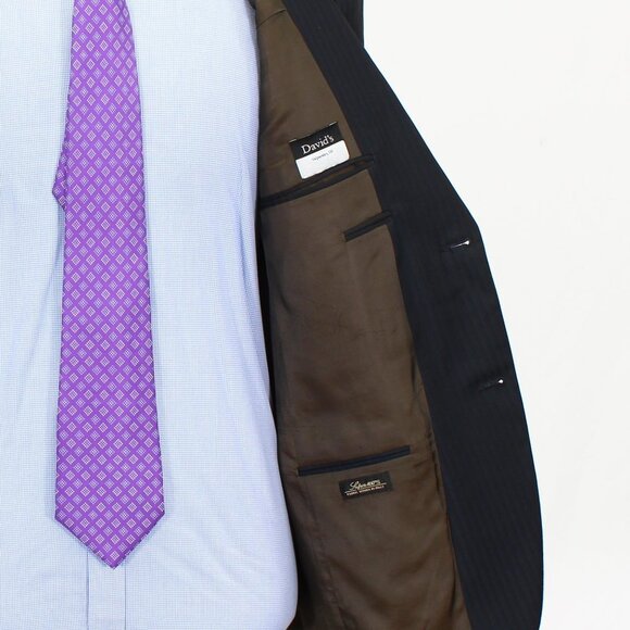 Jack Victor 40R 36x31 Brown Striped 2-Button Suit R316 - Picture 12 of 16